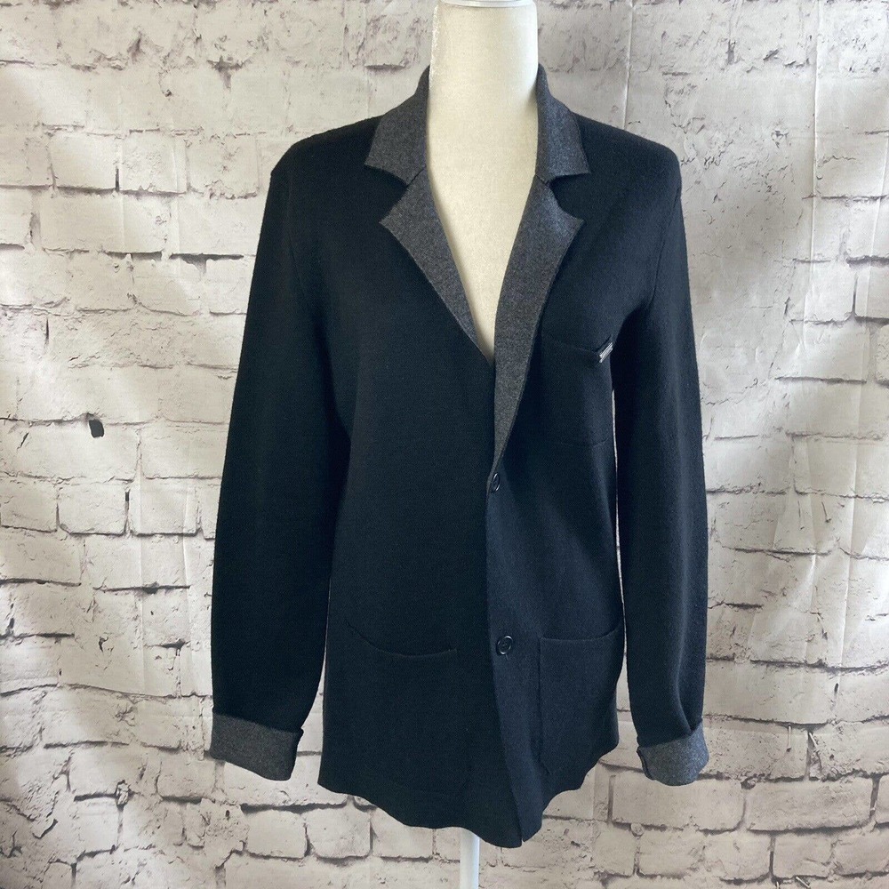 Dirk Bikkembergs Buttondown Cardigan Sweater Black Womens Medium Wool Cashmere